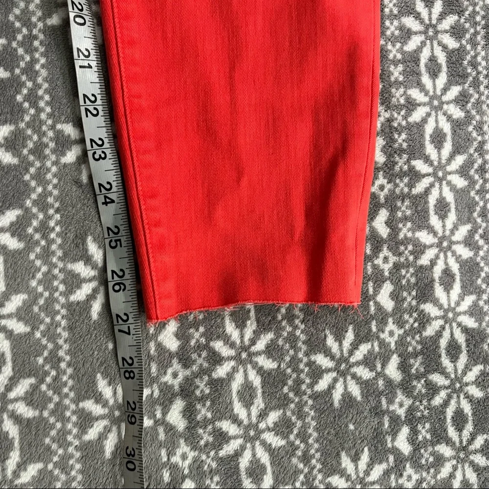 J Brand Mid Rise Crop Skinny Raw Hem Kalani  Size 31 Modern Preppy Clean Girl‎